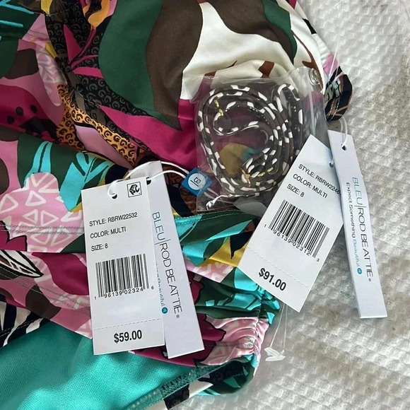 Bleu Rod Beattie Draped Bandeau Swim Tankini and Bikini Bottom Size 8 - Picture 10 of 10